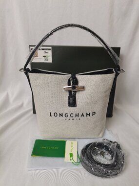 Longchamp Canvas Bucket Bag Crossbody Bag